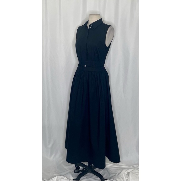 NWT!! J. CREW Fitted-Waist Shirtdress Cotton Poplin Midi Solid Black Size 8 - Picture 6 of 15
